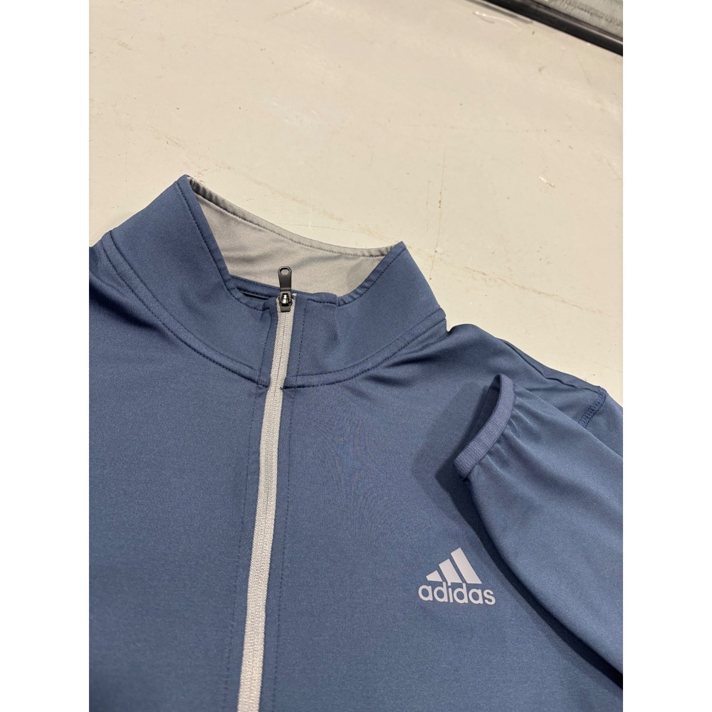 Adidas Golf Mens Quarter‎ Zip Pullover Blue Long Sleeve Performance Shirt Size M